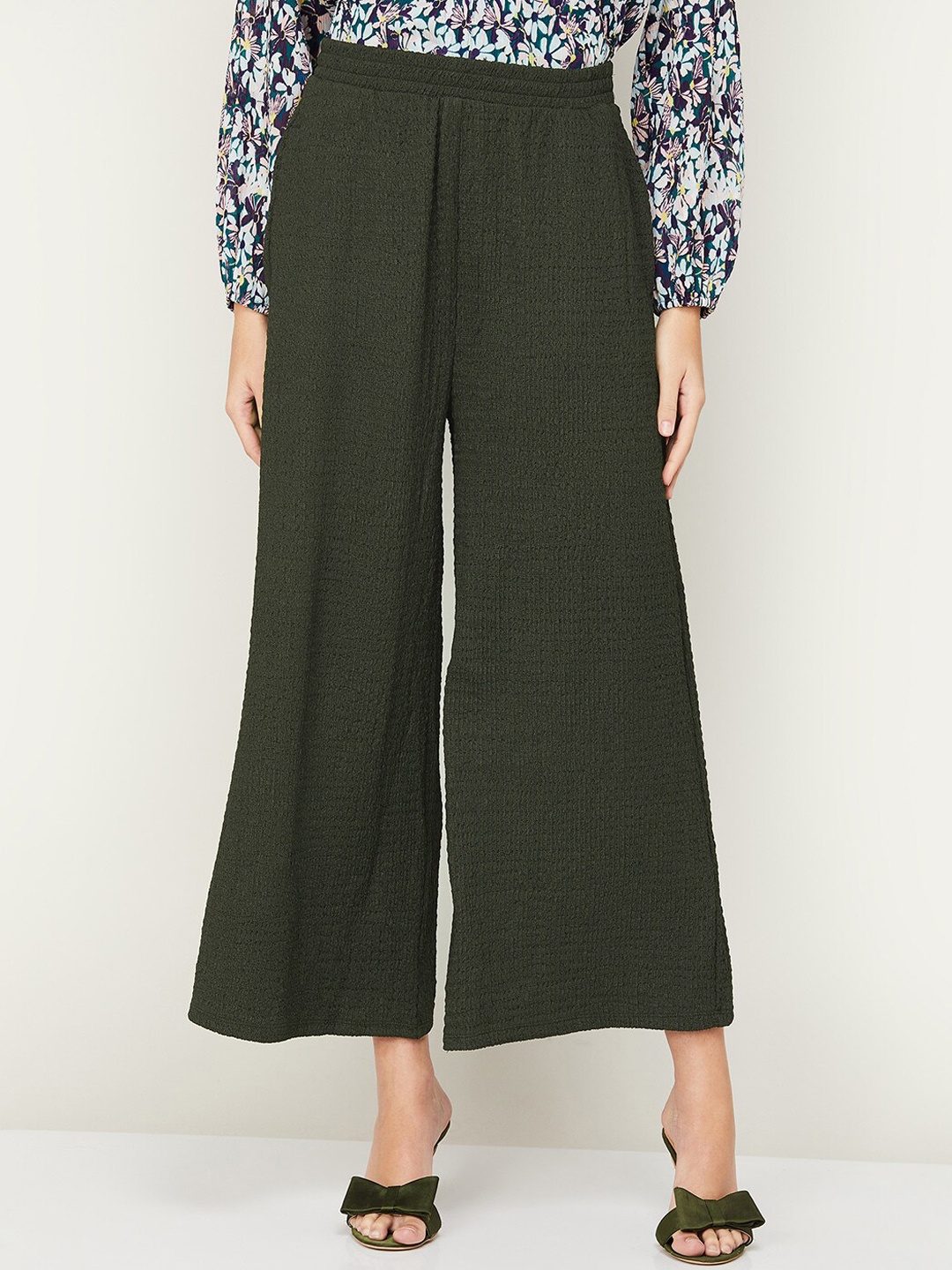 

Ginger by Lifestyle Women Olive Green Easy Wash Trousers