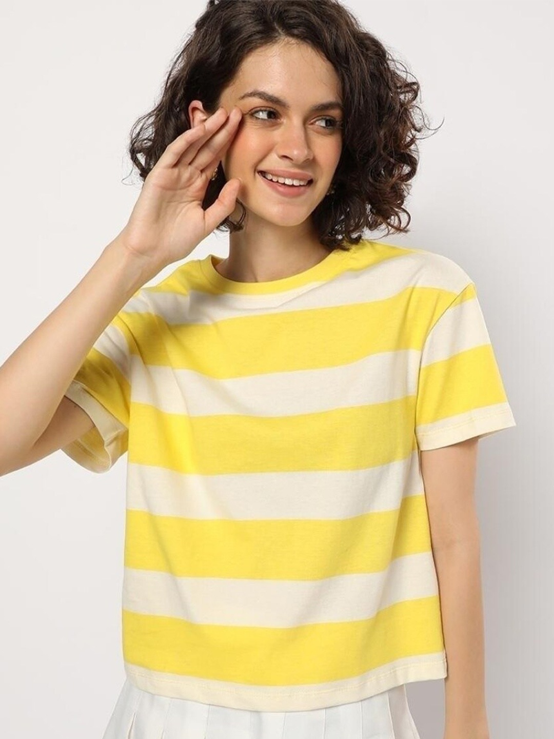 

Bewakoof Striped Top, White