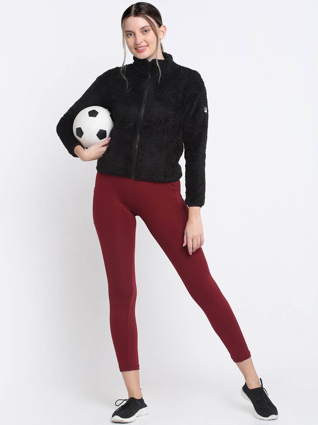 

Invincible Women Double Sherpa Jacket, Black