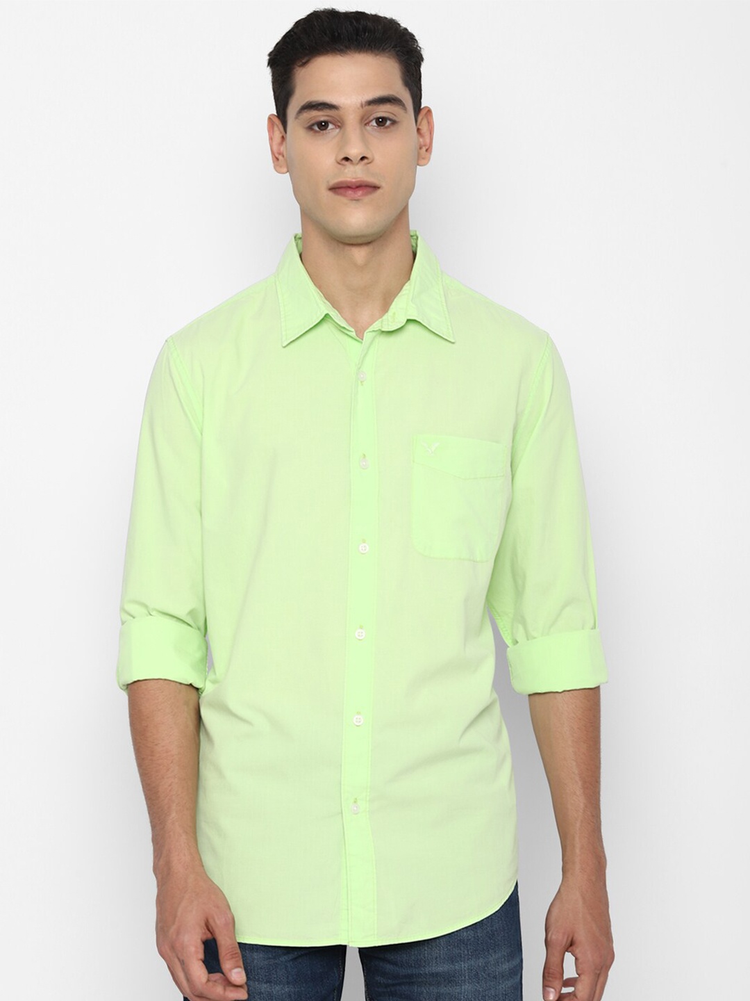 

AMERICAN EAGLE OUTFITTERS Men Pure Cotton Casual Shirt, Green