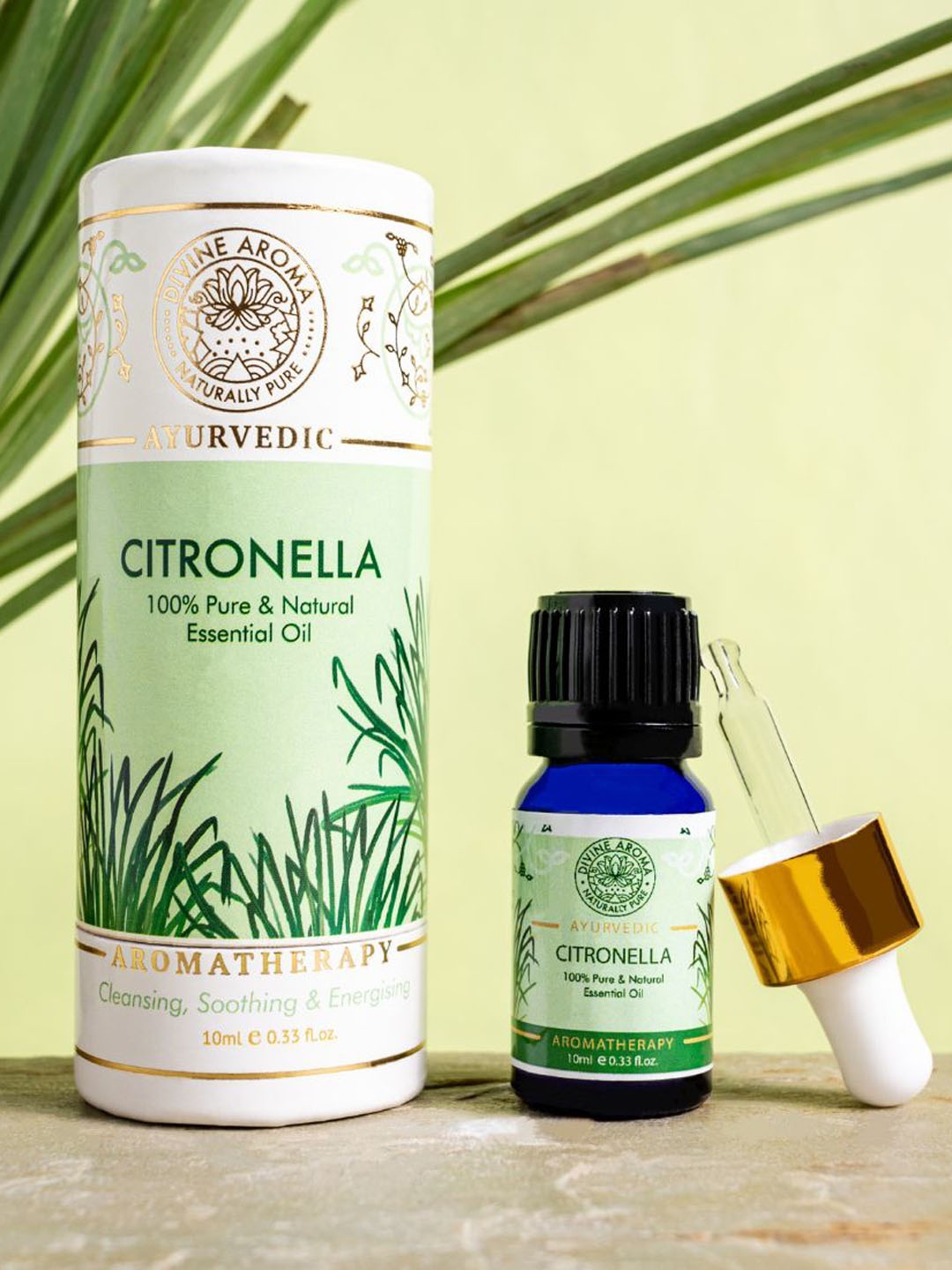 

DIVINE AROMA Citronella 100% Pure Essential Oil - 10 ml, Green