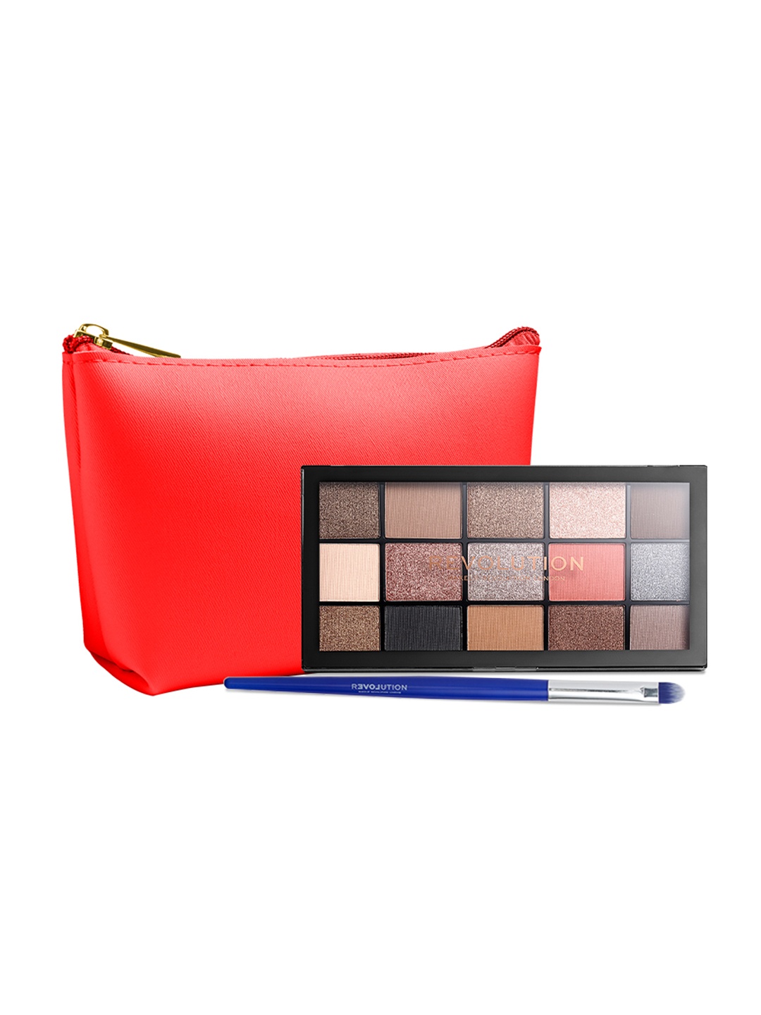 

Makeup Revolution London Reloaded Eyeshadow Palette With Makeup Brush & Pouch Worth Rs.998, Multi