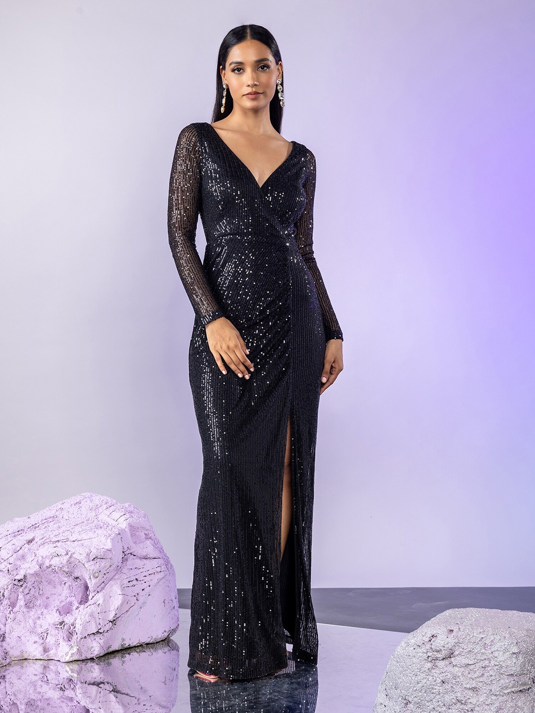 

20Dresses Embellished Sheath Maxi Dress, Black