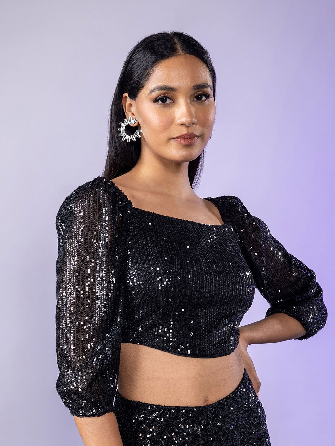 

20Dresses Women Embellished Crop Top, Black