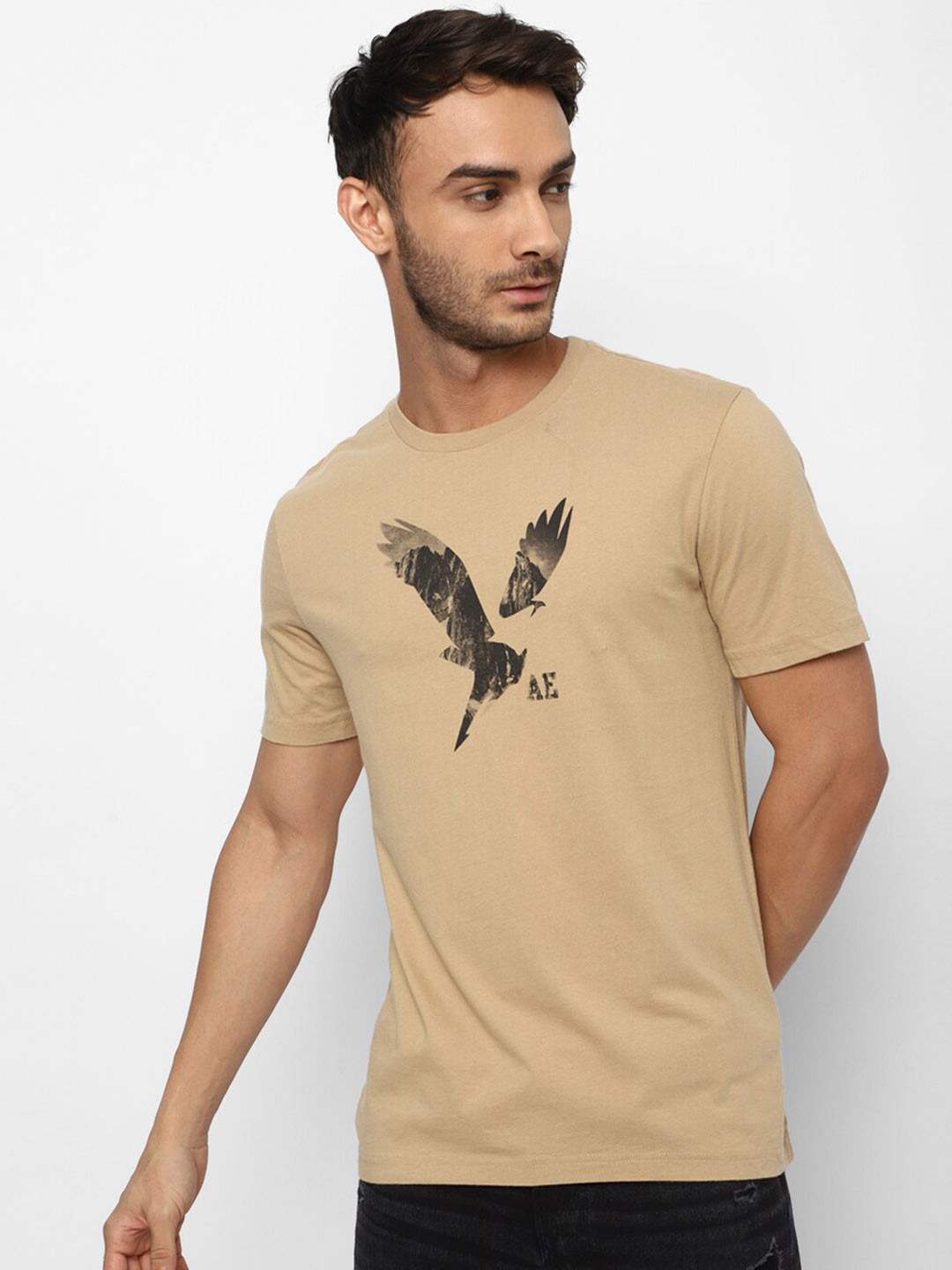

AMERICAN EAGLE OUTFITTERS Men Printed T-shirt, Beige