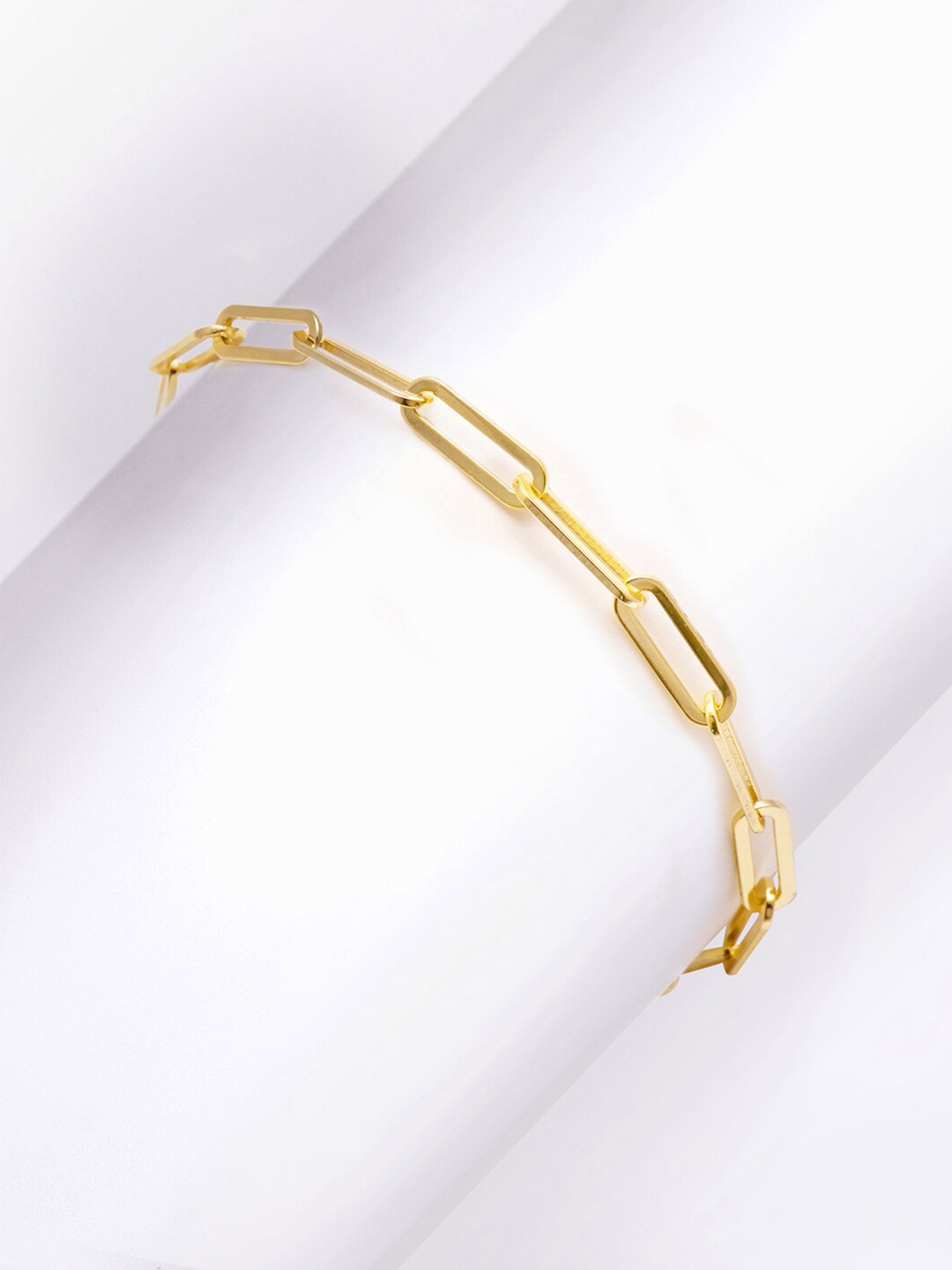 

GIVA Women Gold-Toned Silver Cubic Zirconia Gold-Plated Link Bracelet