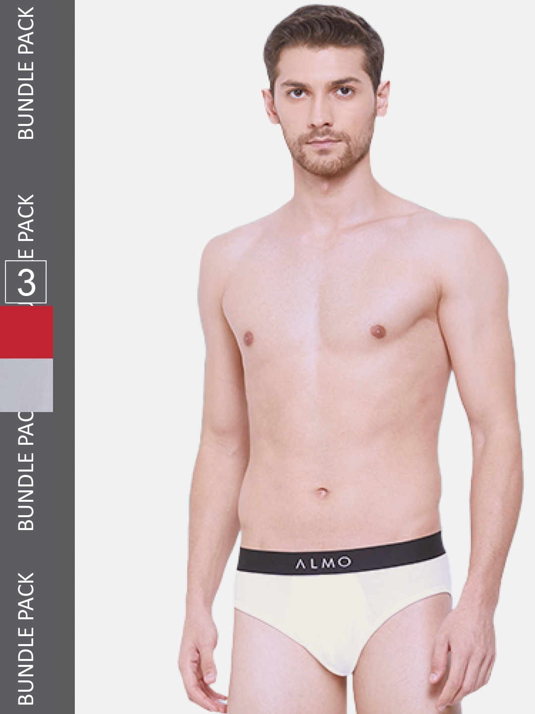 

Almo Wear Men Pack Of 3 Basic Briefs, Beige