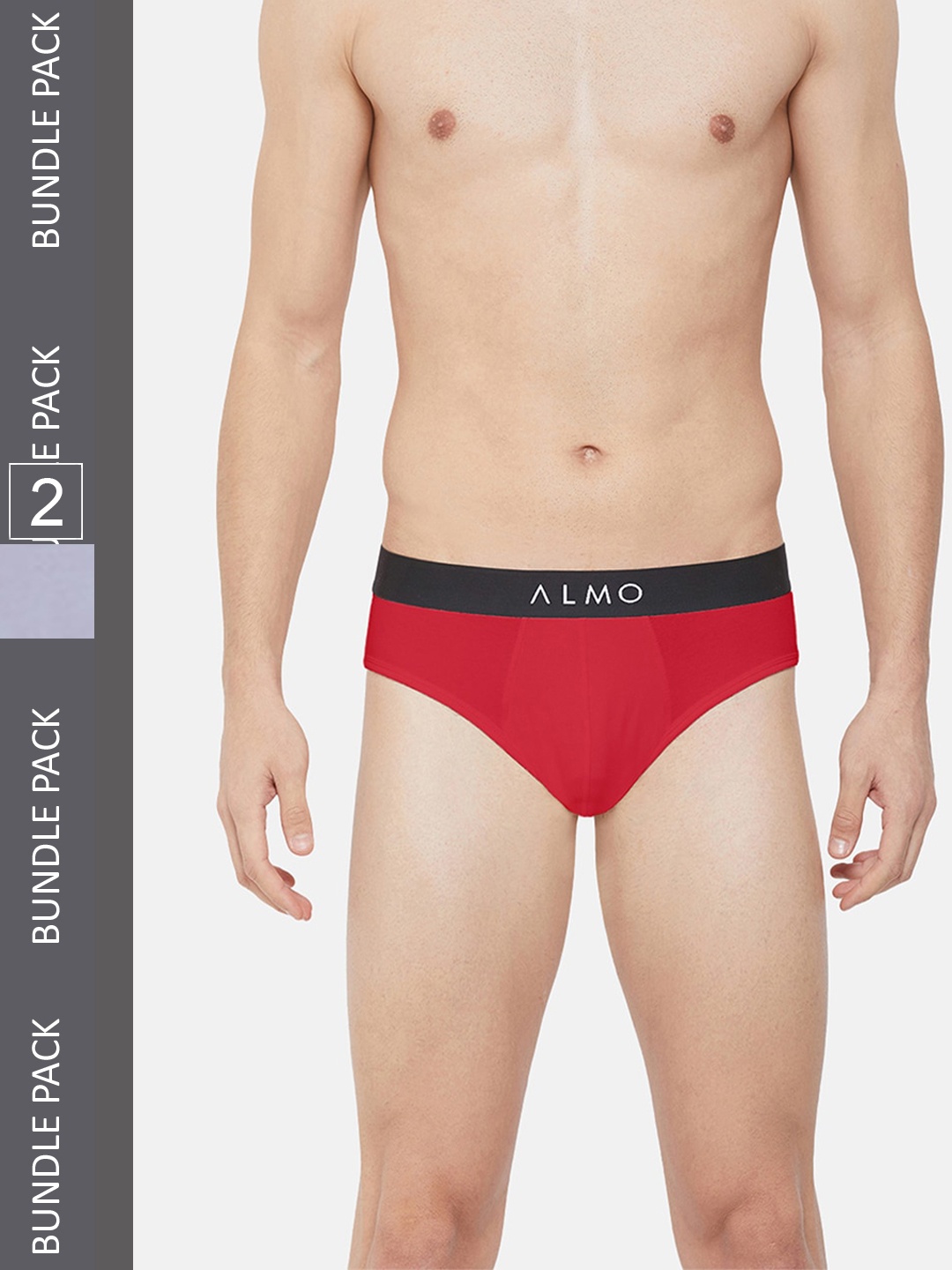 

Almo Wear Men Pack Of 2 Anti-Microbial Basic Briefs CRED-B-BLRG, Red