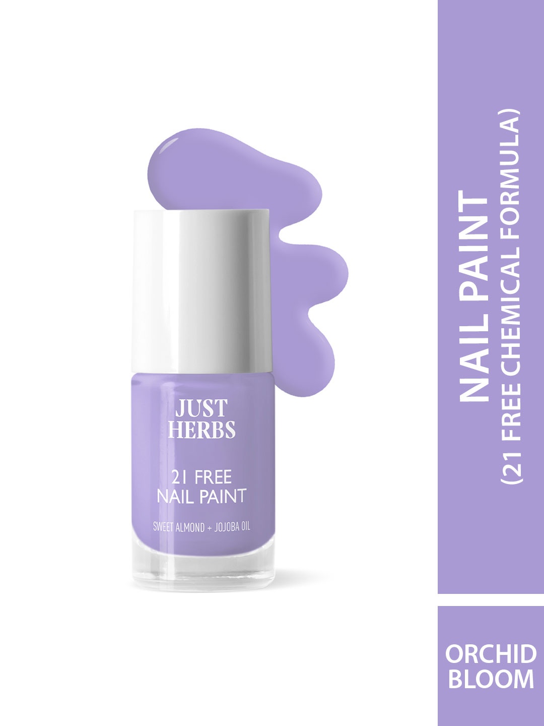 

Just Herbs 21 Free Quick Drying Long Lasting Glossy Nail Polish 6ml - Orchid Bloom NP-17, Purple