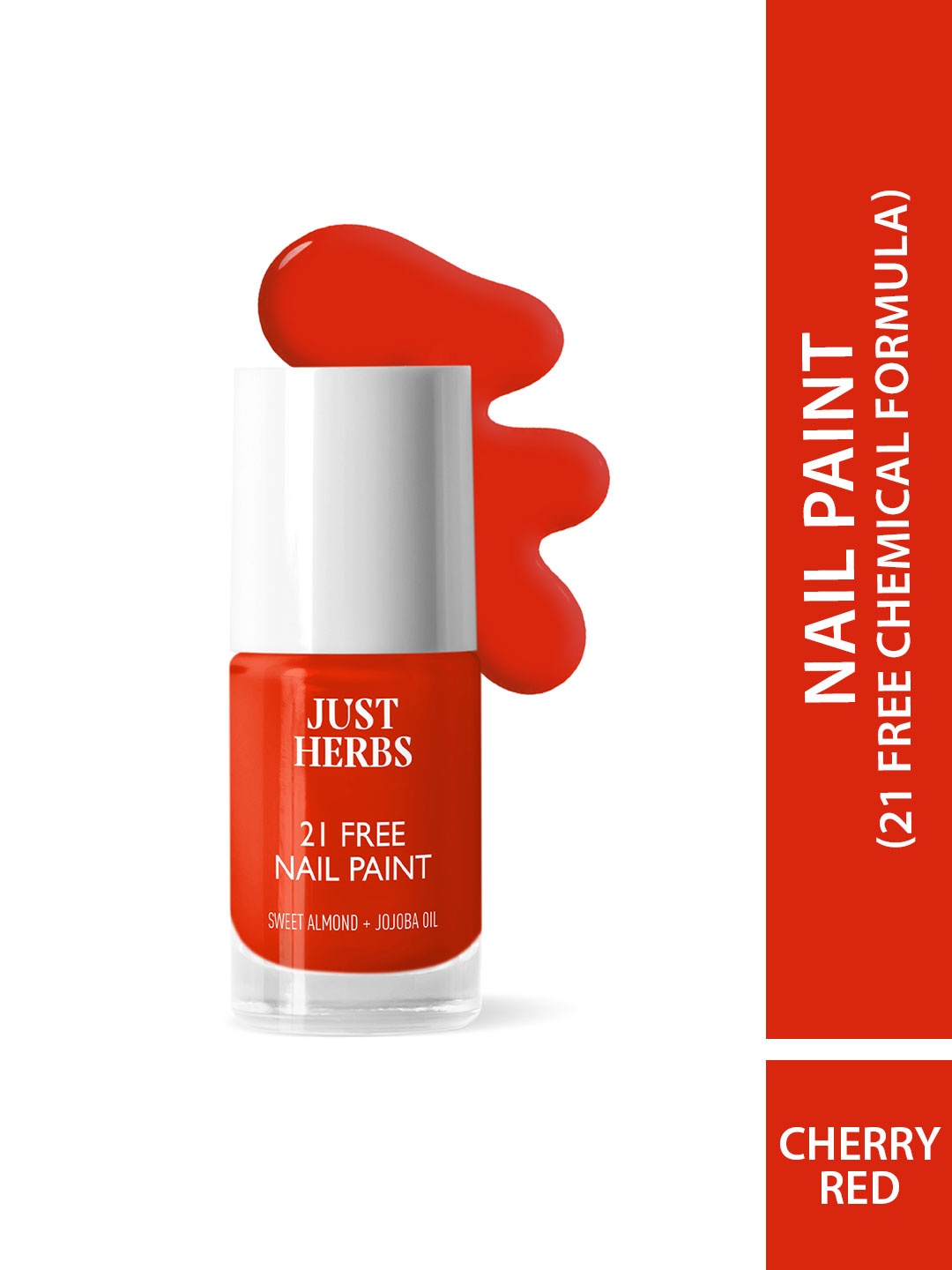 

Just Herbs 21 Free Quick Drying Nail Paint with Sweet Almond 6 ml - Cherry Red NP-14