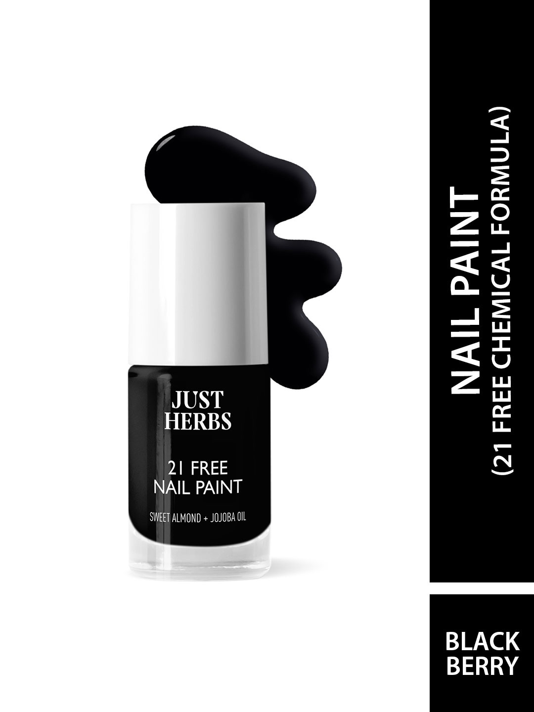 

Just Herbs 21 Free Quick Drying Long Lasting Glossy Nail Polish 6ml - Black Berry NP-02