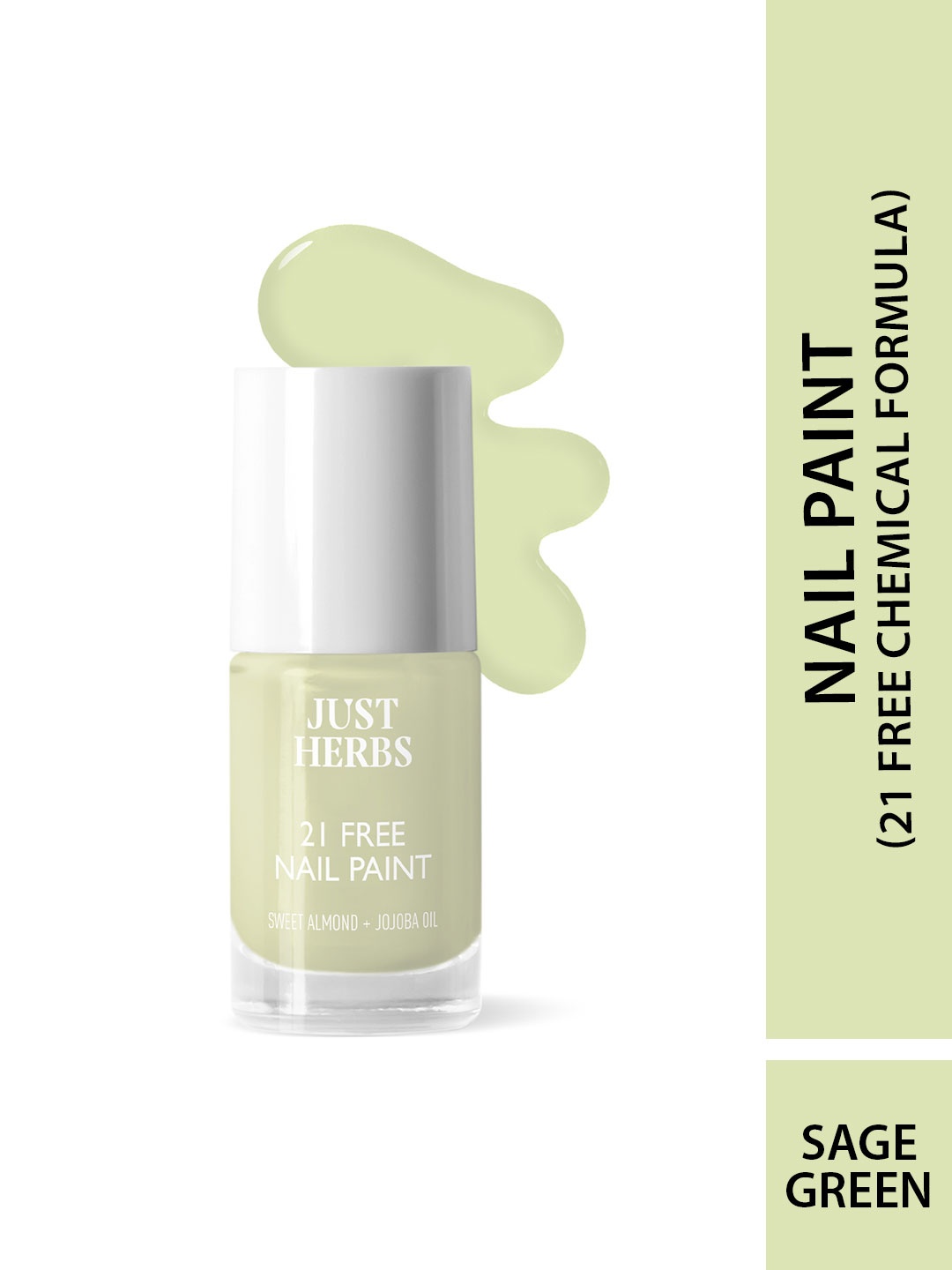 

Just Herbs 21 Free Quick Drying Long Lasting Glossy Nail Polish 6ml - Sage Green NP-18