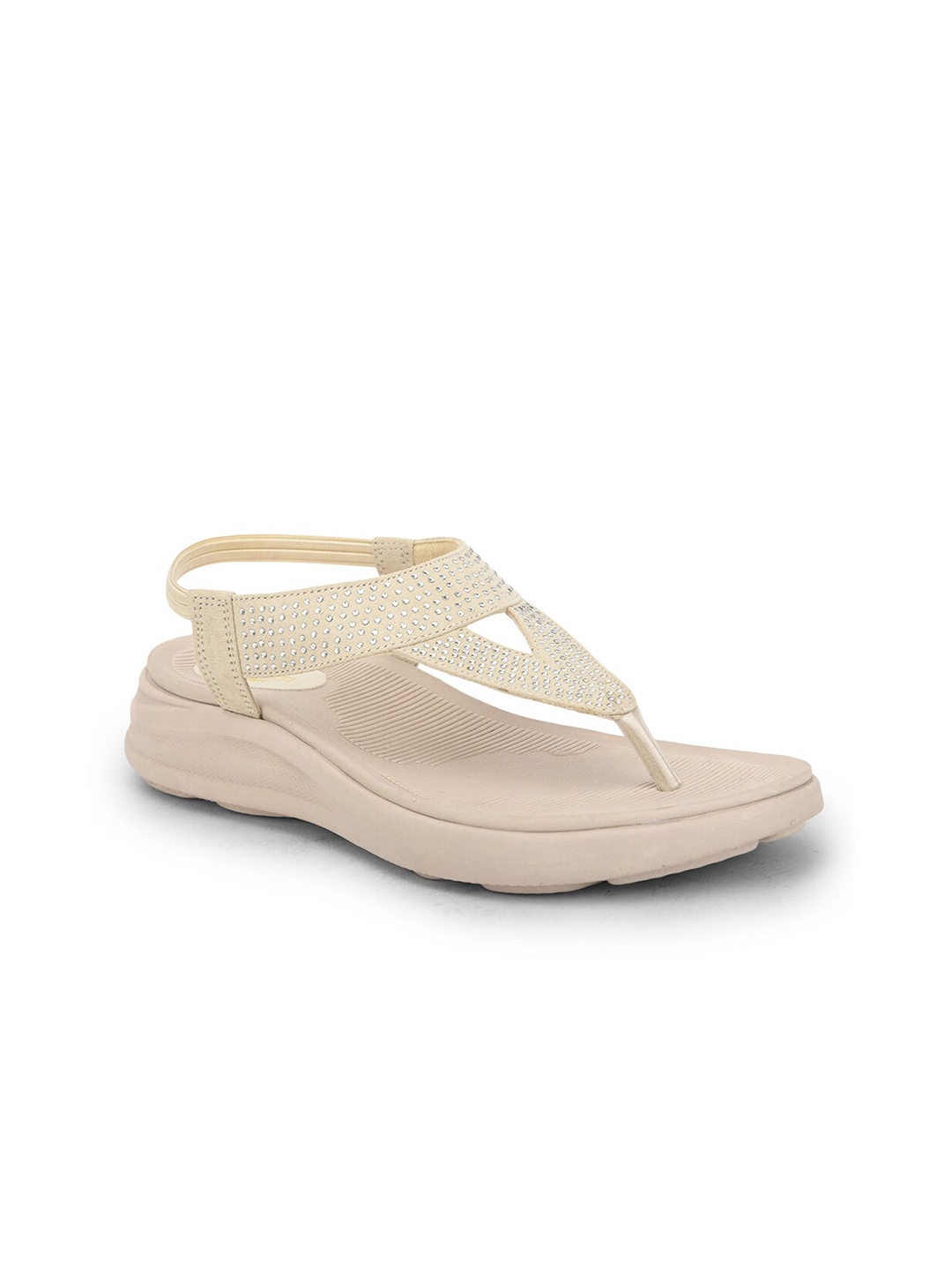 

Liberty Women Embellished T-Strap Flats, Beige
