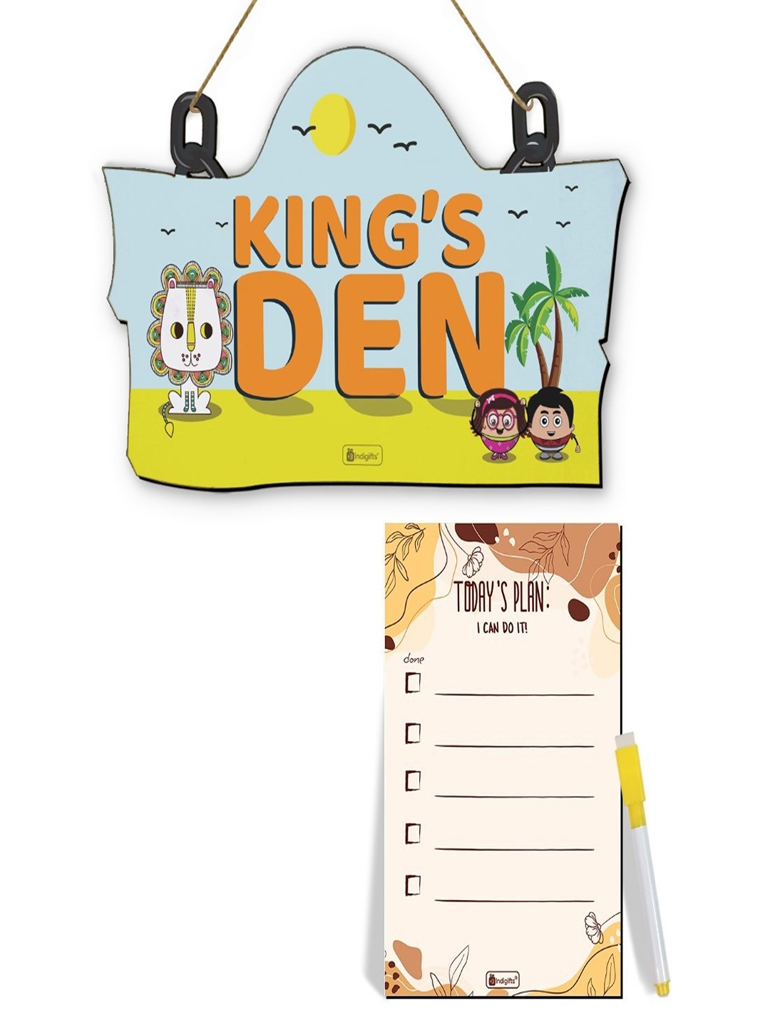 

Indigifts King's Den Printed Wall/Door Hanging, Blue