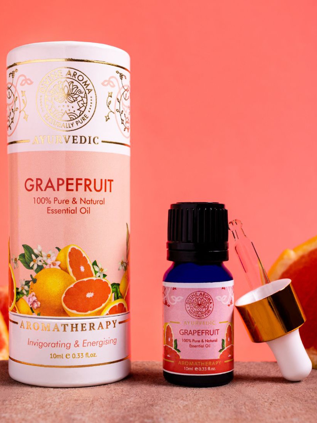 

DIVINE AROMA Grapefruit 100% Pure Essential Oil - 10 ml, Pink