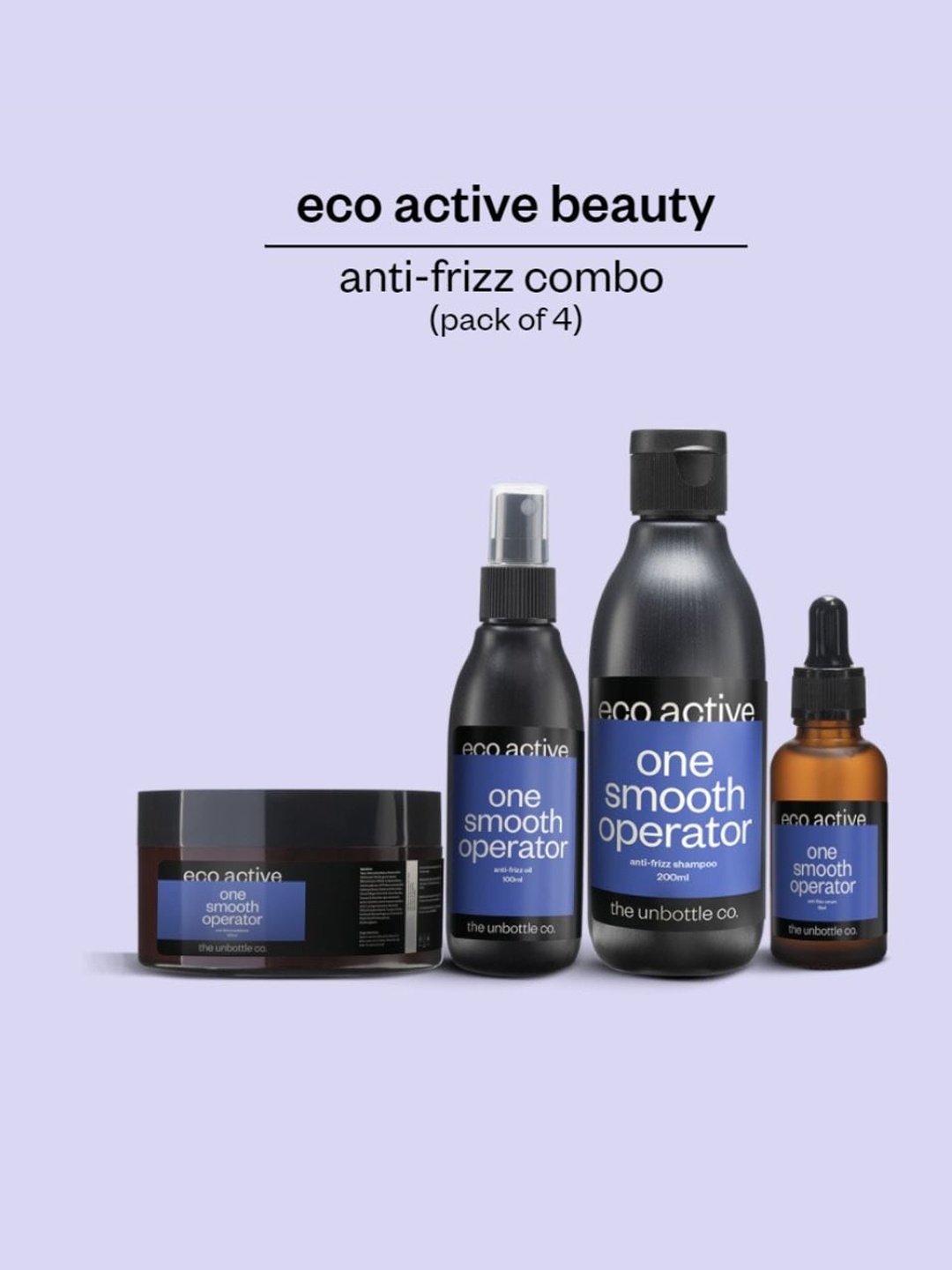 

The Unbottle Co Tuco Hairtelligent Set Of 4 Anti-Frizz Hair Care Kit, Blue