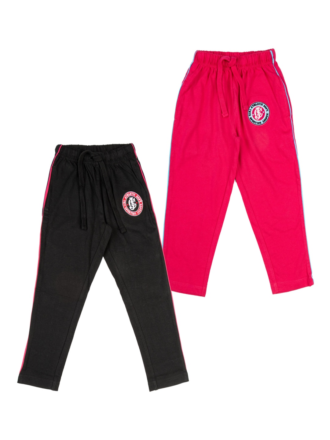 

JusCubs Girls Pack Of 2 Printed Pure Cotton Track Pants, Red