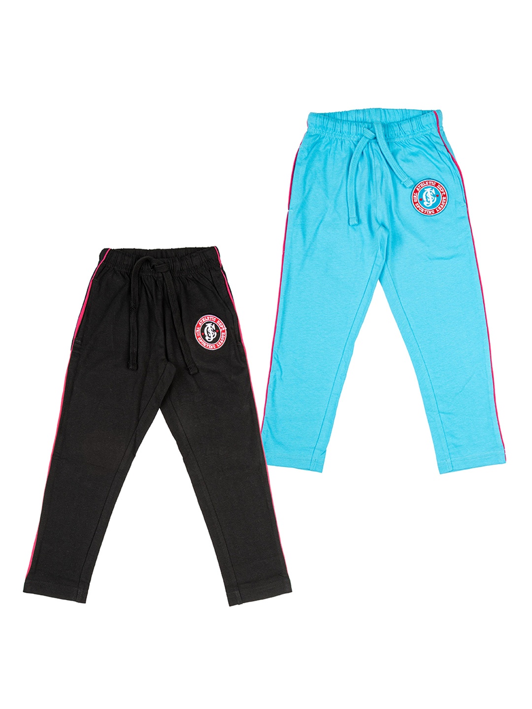 

JusCubs Girls Pack Of 2 Logo Print Cotton Track Pant, Black