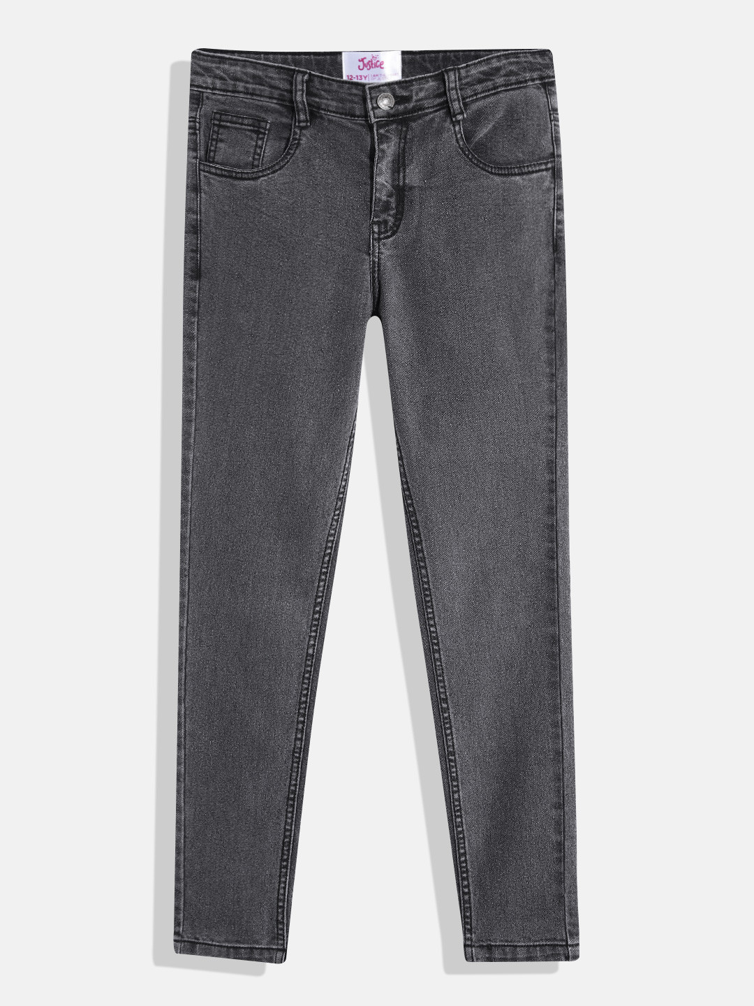 

JUSTICE Girls Slim Fit Jeans, Grey