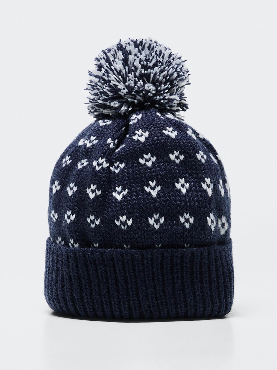 

Mango Kids Boys Self Design Acrylic Beanie, Navy blue