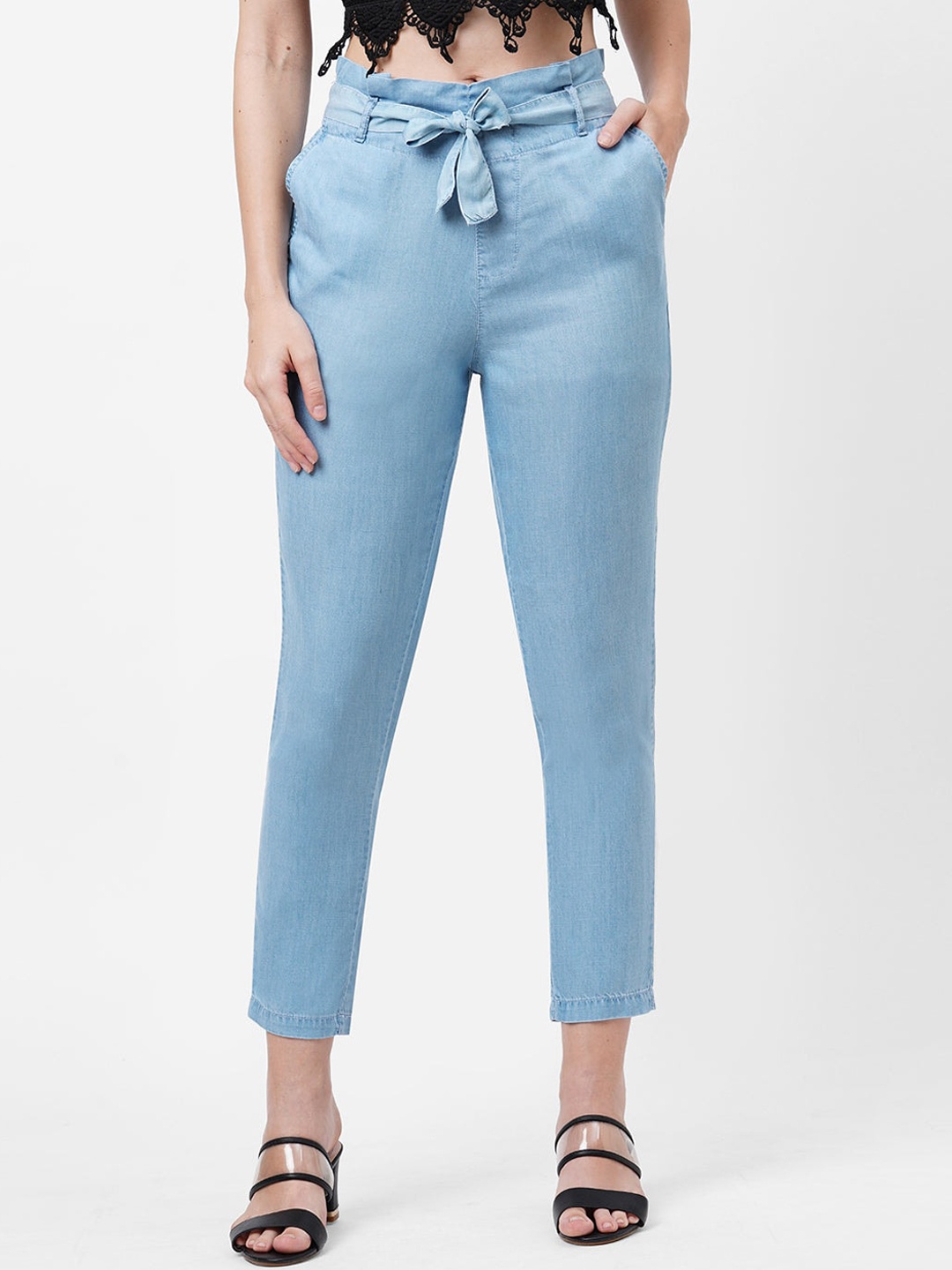 

Kraus Jeans Women Denim Blue Skinny Fit High-Rise Trousers