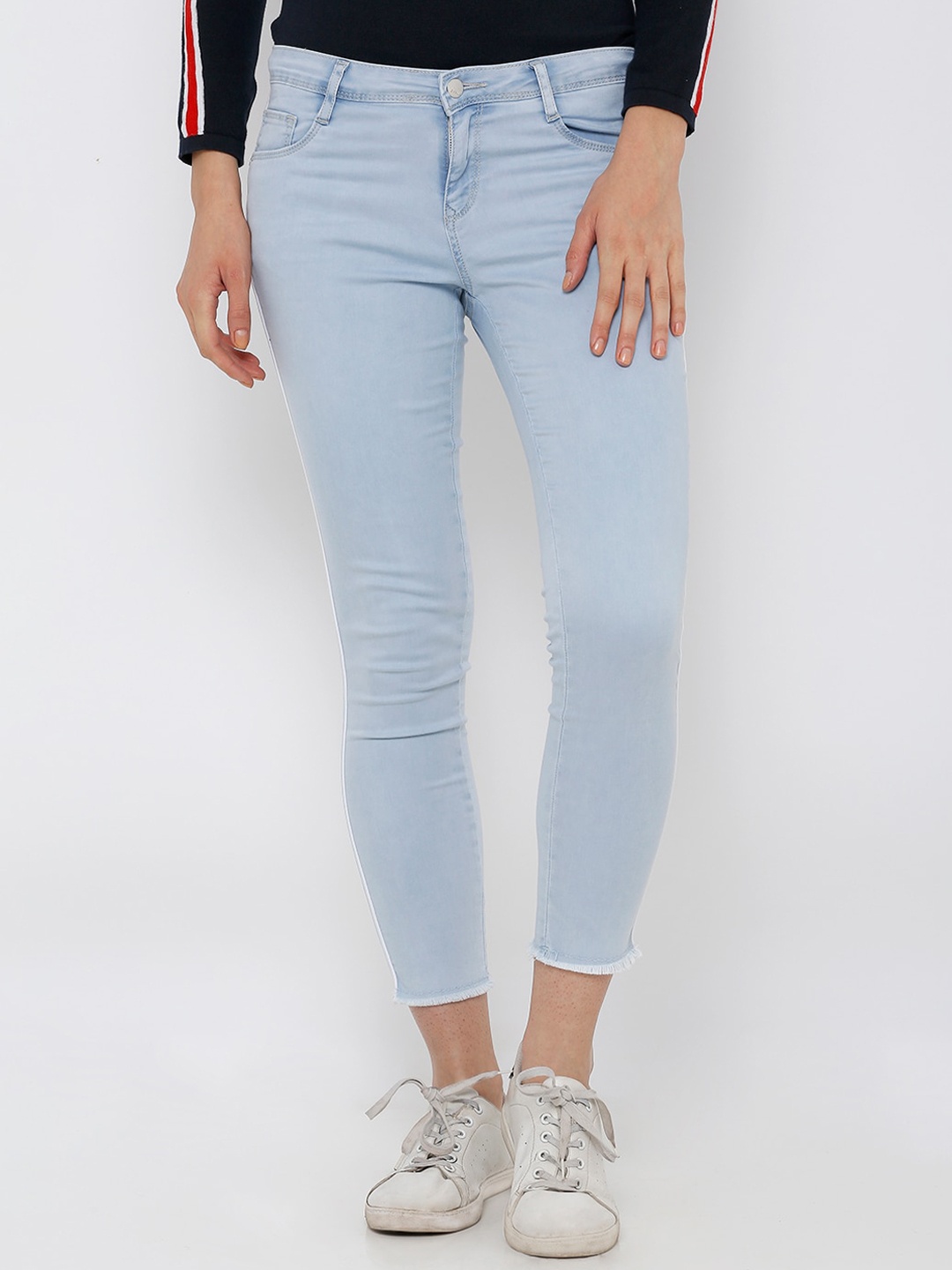 

Kraus Jeans Women Skinny Fit High-Rise Jeans, Blue