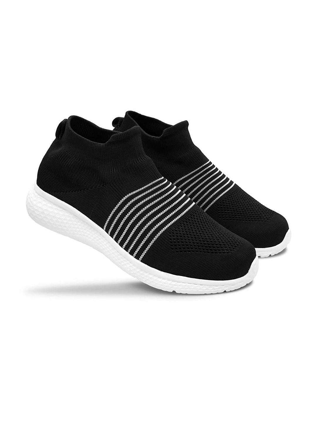

FASHION FASTER Boys Woven Design Slip-On Sneakers, Black