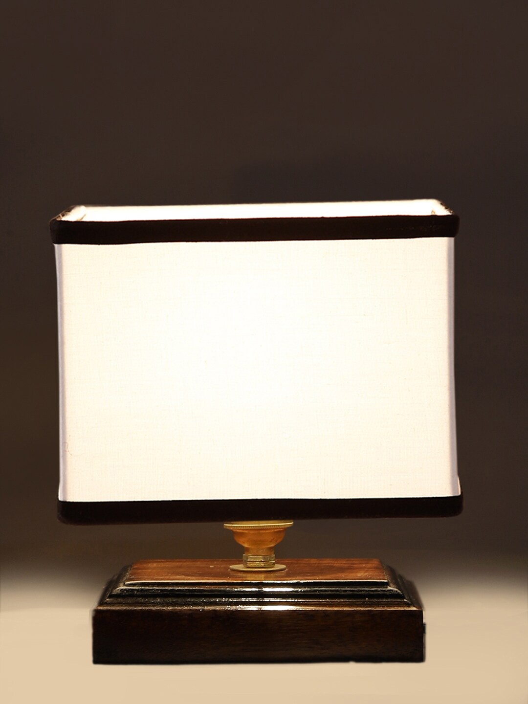 

Devansh White & Brown Square Wooden Table Lamp