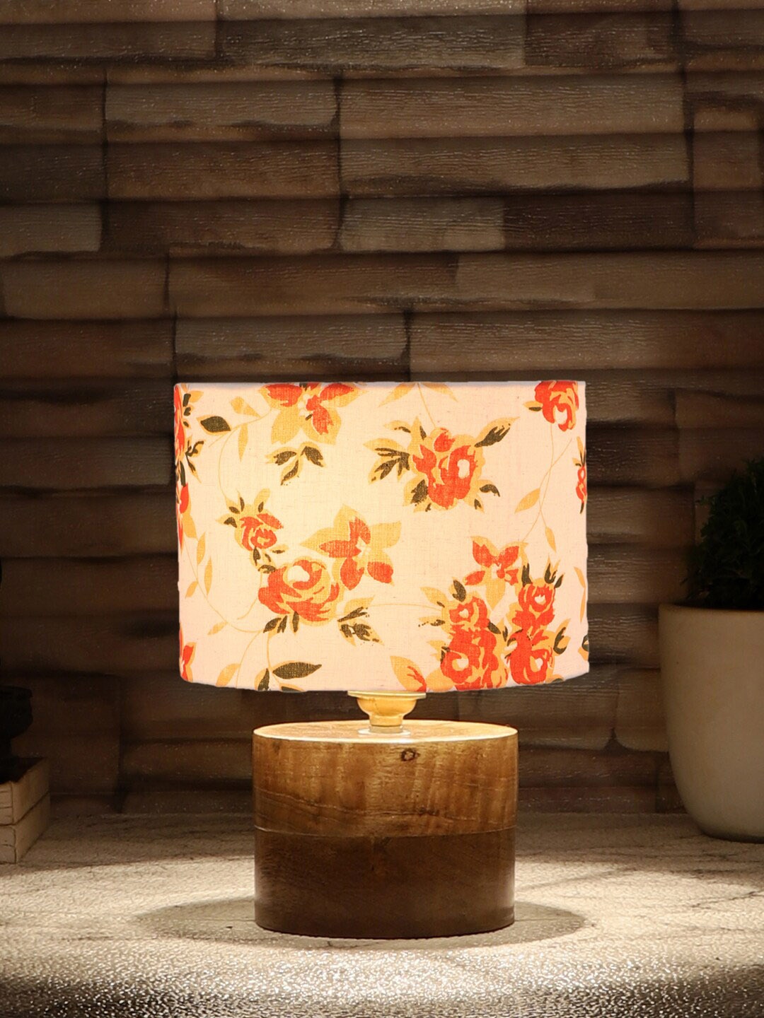 

Devansh White Printed Wooden Table Lamps