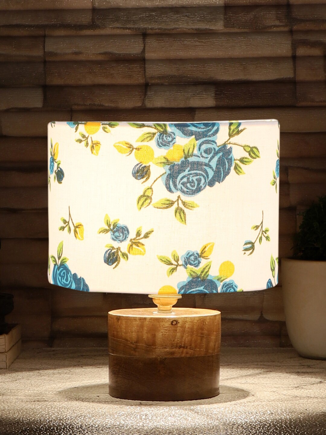 

Devansh White & Blue Printed Table Lamps