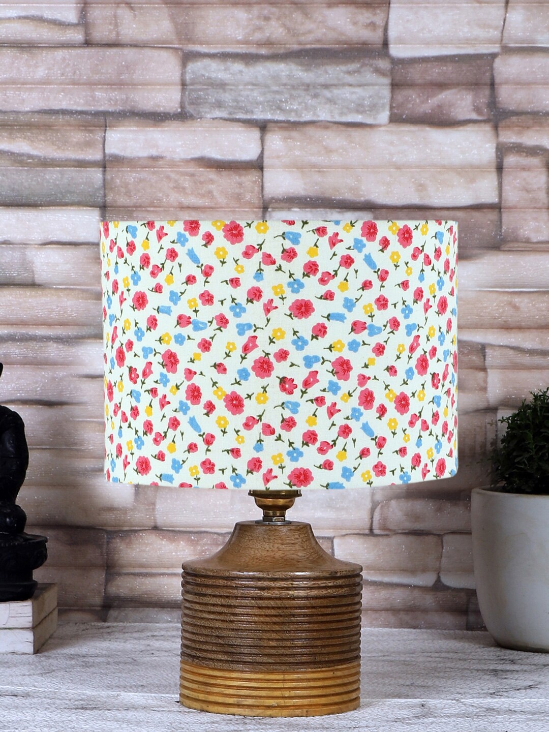 

Devansh White & Pink Printed Table Lamps