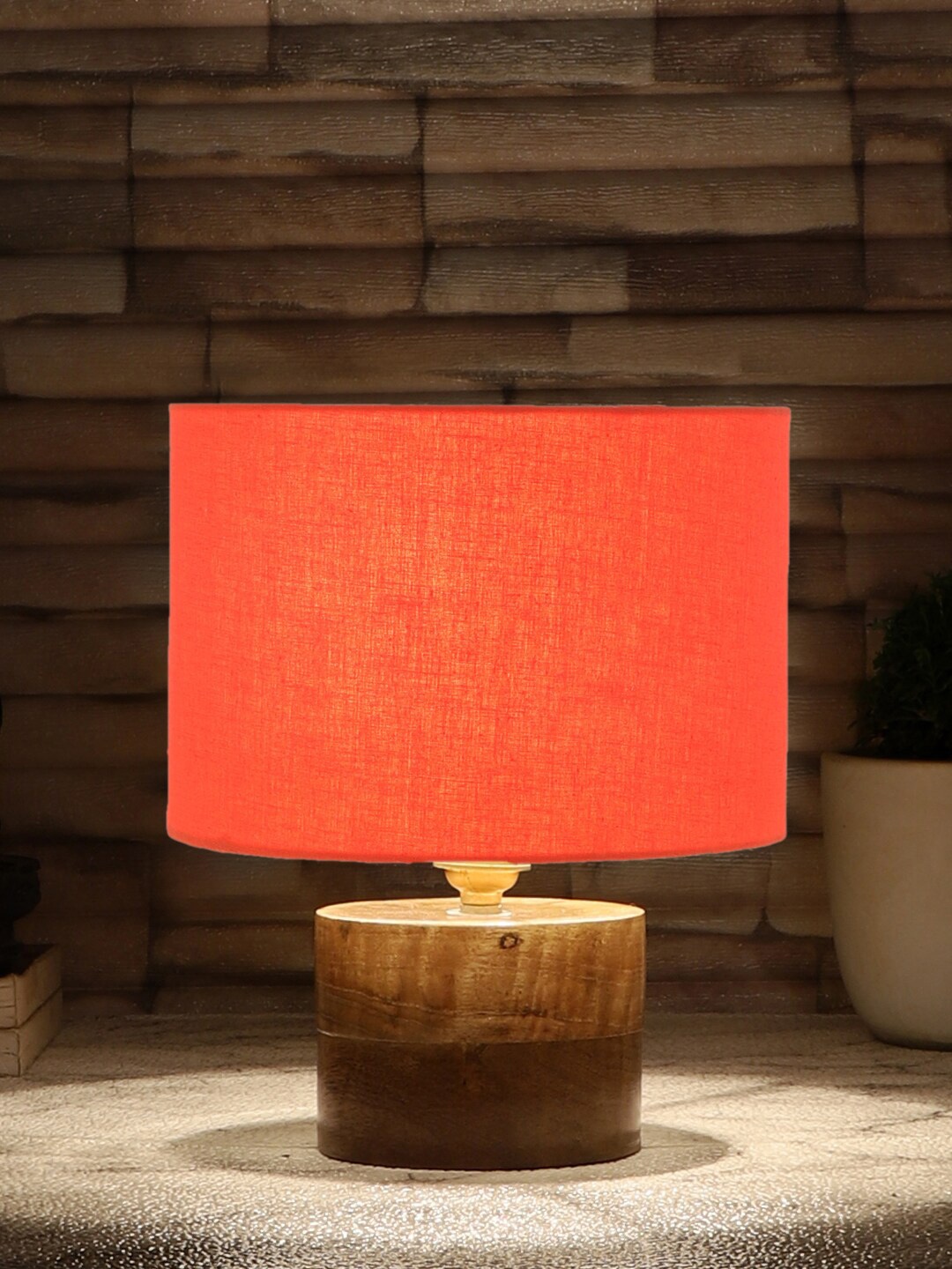 

Devansh Orange Cylindrical Cotton Table Lamp