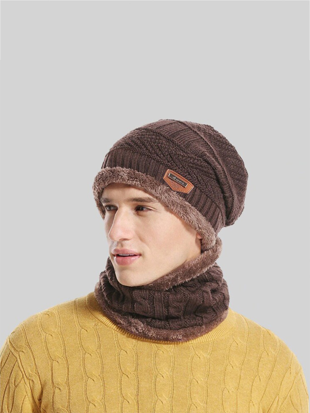 

Kastner Unisex Wool Beanie With Muffler, Brown