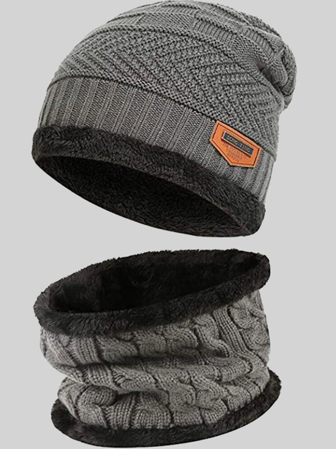 

Kastner Unisex Wool Beanie With Muffler, Grey