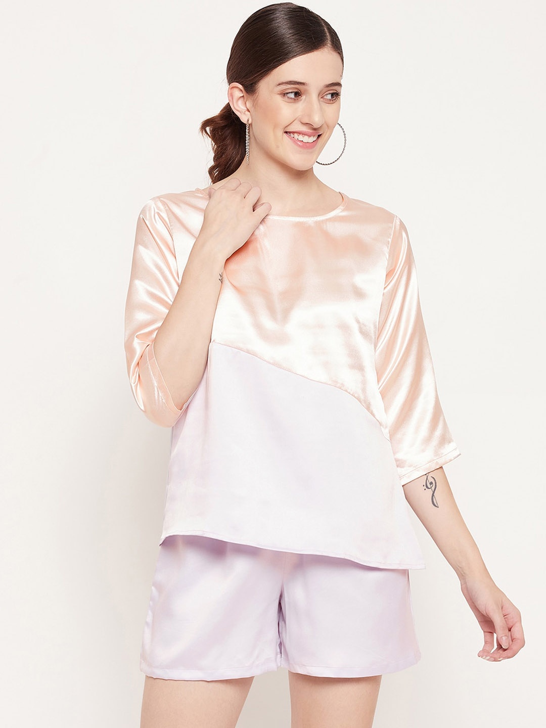 

Fashfun Women Satin Night suit, Purple