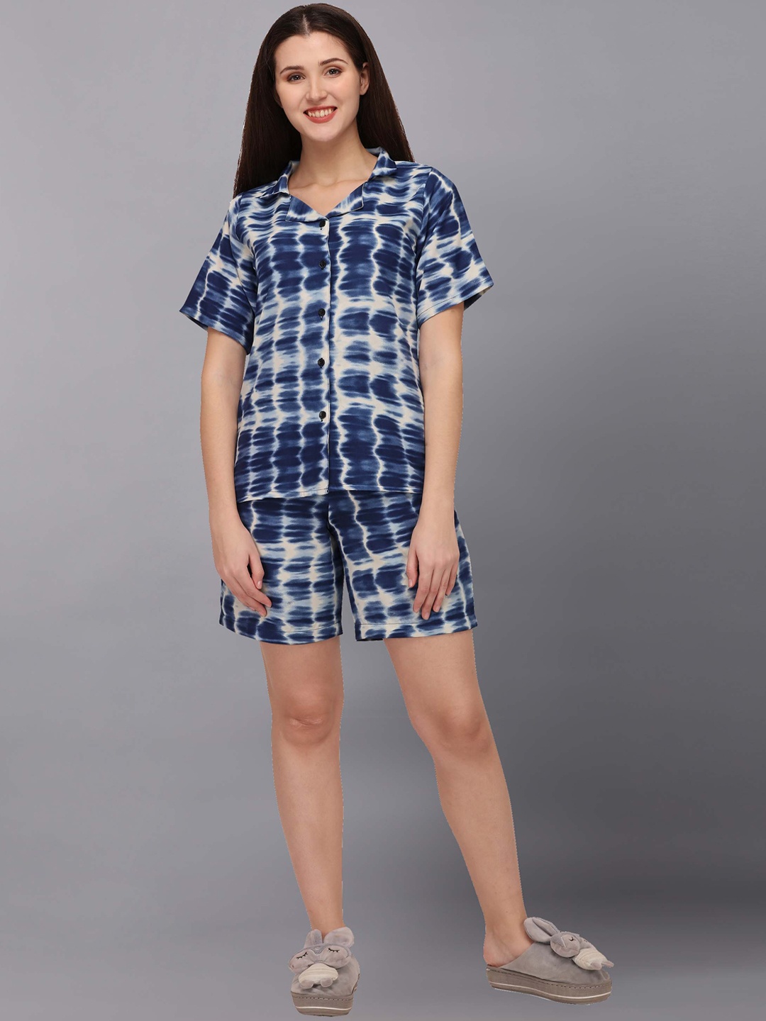 

Fashfun Women Printed Night suit, Blue