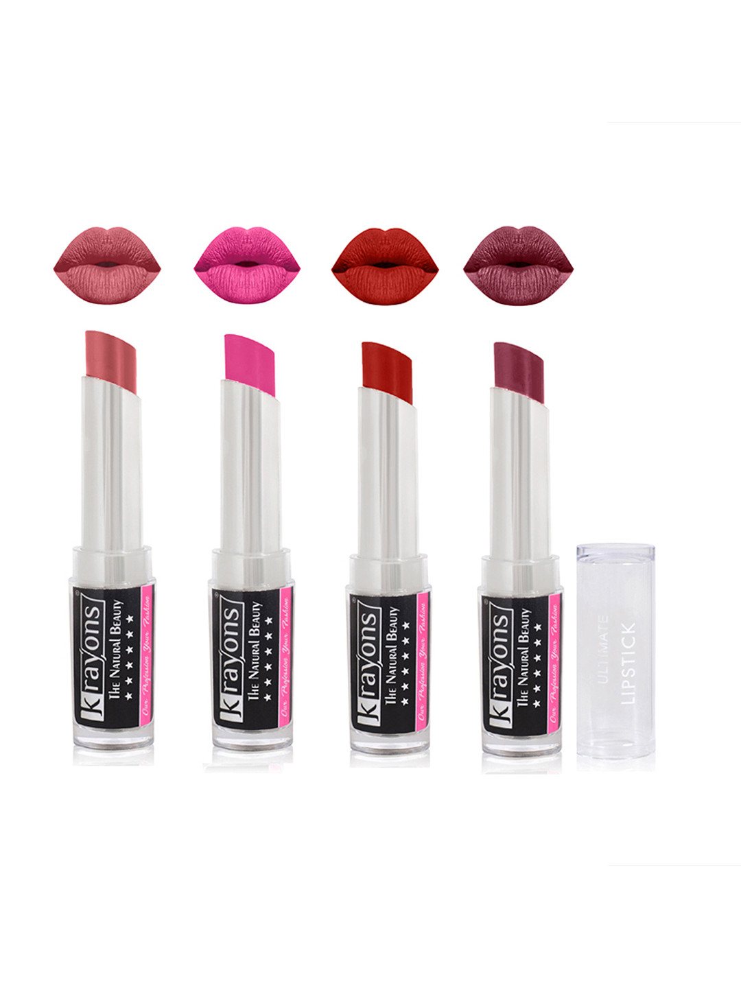 

krayons Set of 4 The Natural Beauty Ultimate Moisturizing Matte Lipstick - 3.5 g each, Nude