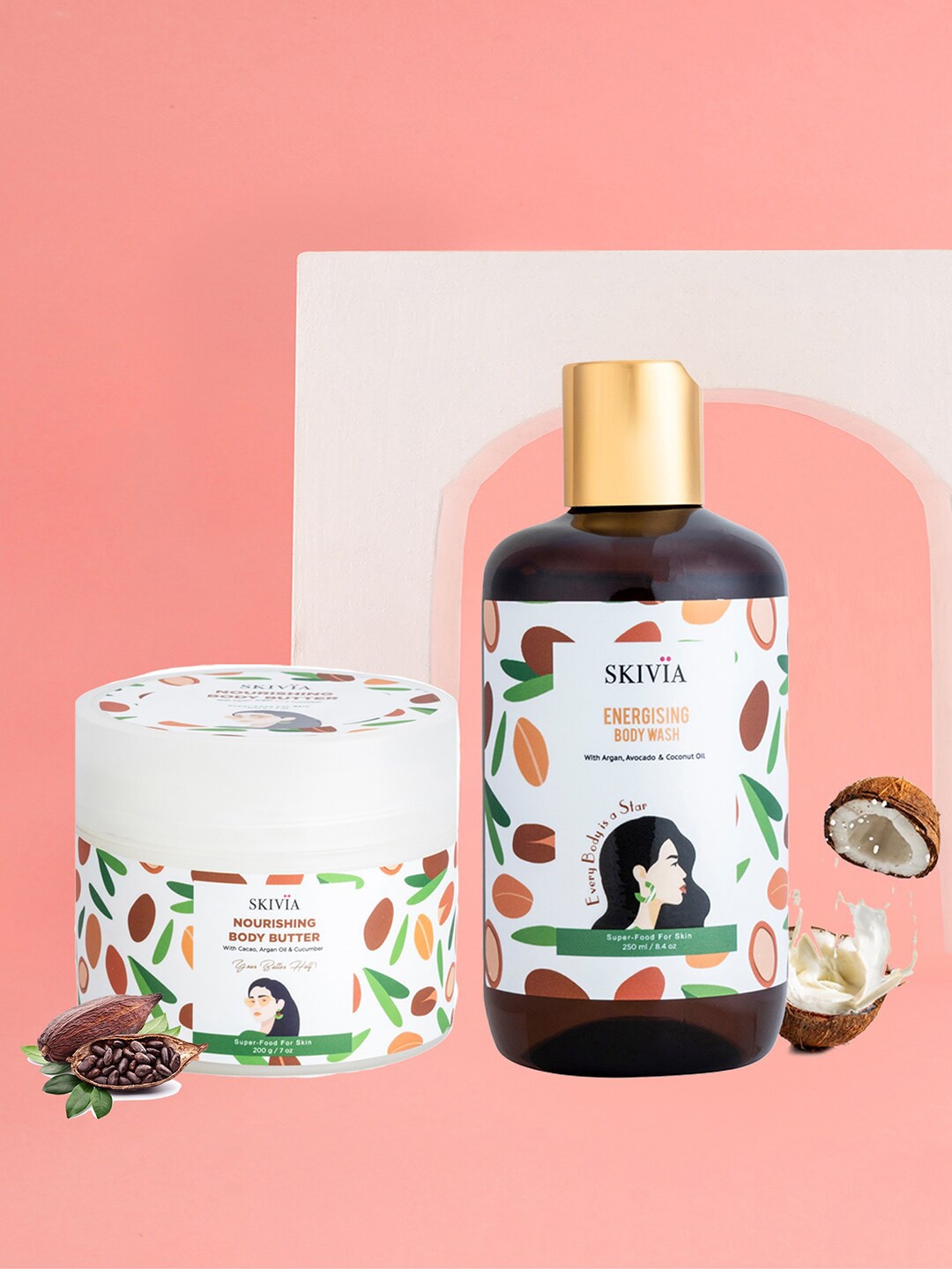 

SKIVIA Set Of 2 Energising Body Care, Transparent
