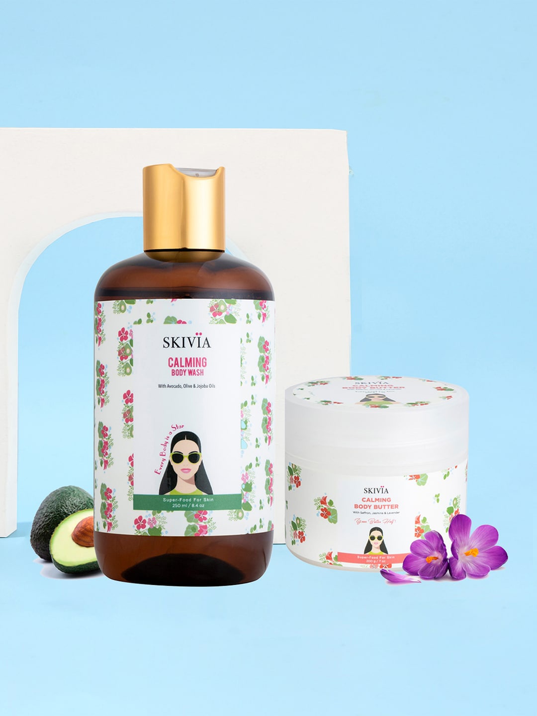 

SKIVIA Set Of 2 Calming Body Care Duo, Transparent