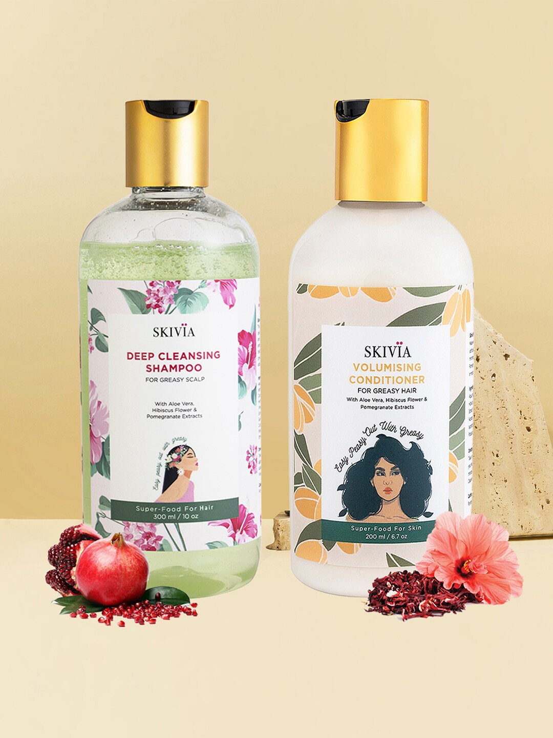 

SKIVIA Set of Deep Cleansing Shampoo & Volumizing Conditioner - 500 ml, Transparent