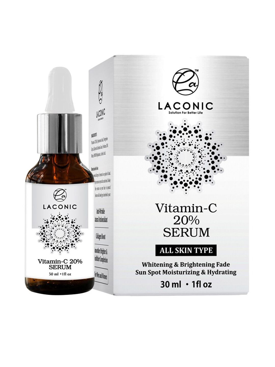 

LACONIC Vitamin C 20% Face Serum For Sun Spot Moisturizing & Hydrating - 30 ml, White