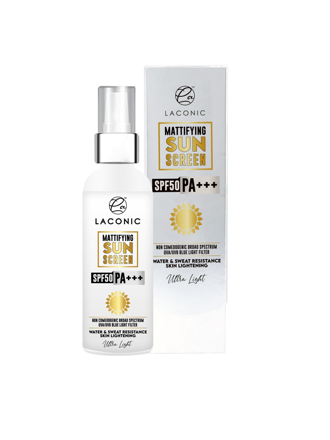 

LACONIC SPF 50 PA+++ Mattifying Sunscreen with Hyaluronic Acid & Niacinamide - 100ml, White