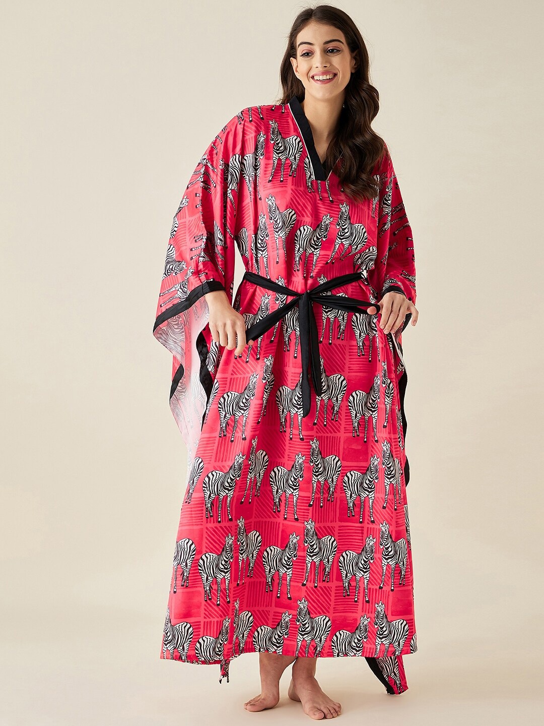 

The Kaftan Company Printed Maxi Nightdress, Pink