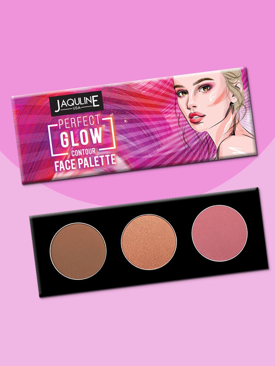 

Jaquline USA Perfect Glow 3 In 1 Contour Face Palette 12g - Shade 02, Brown