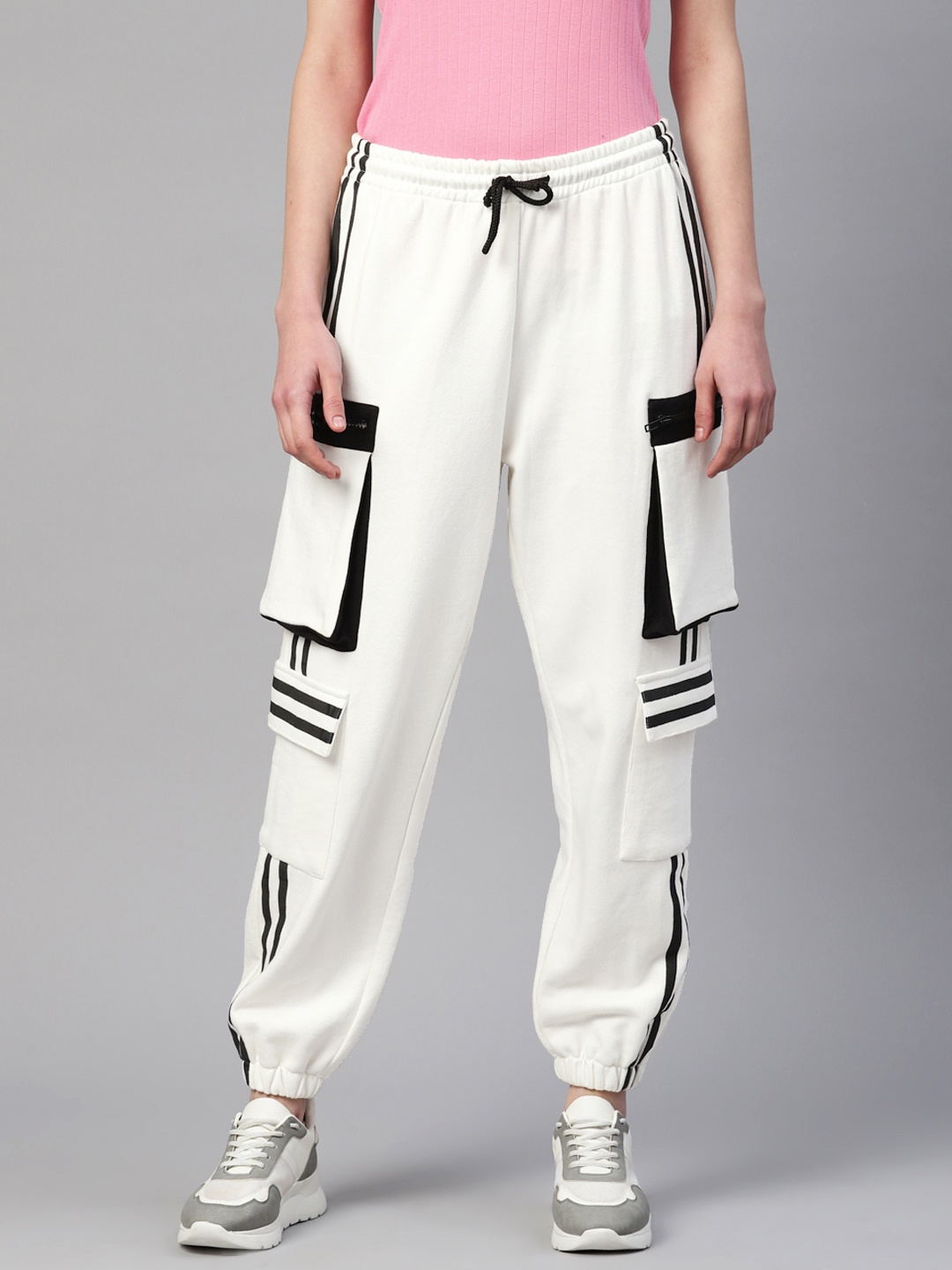 

Laabha Women Printed Regular Fit Joggers, Off white