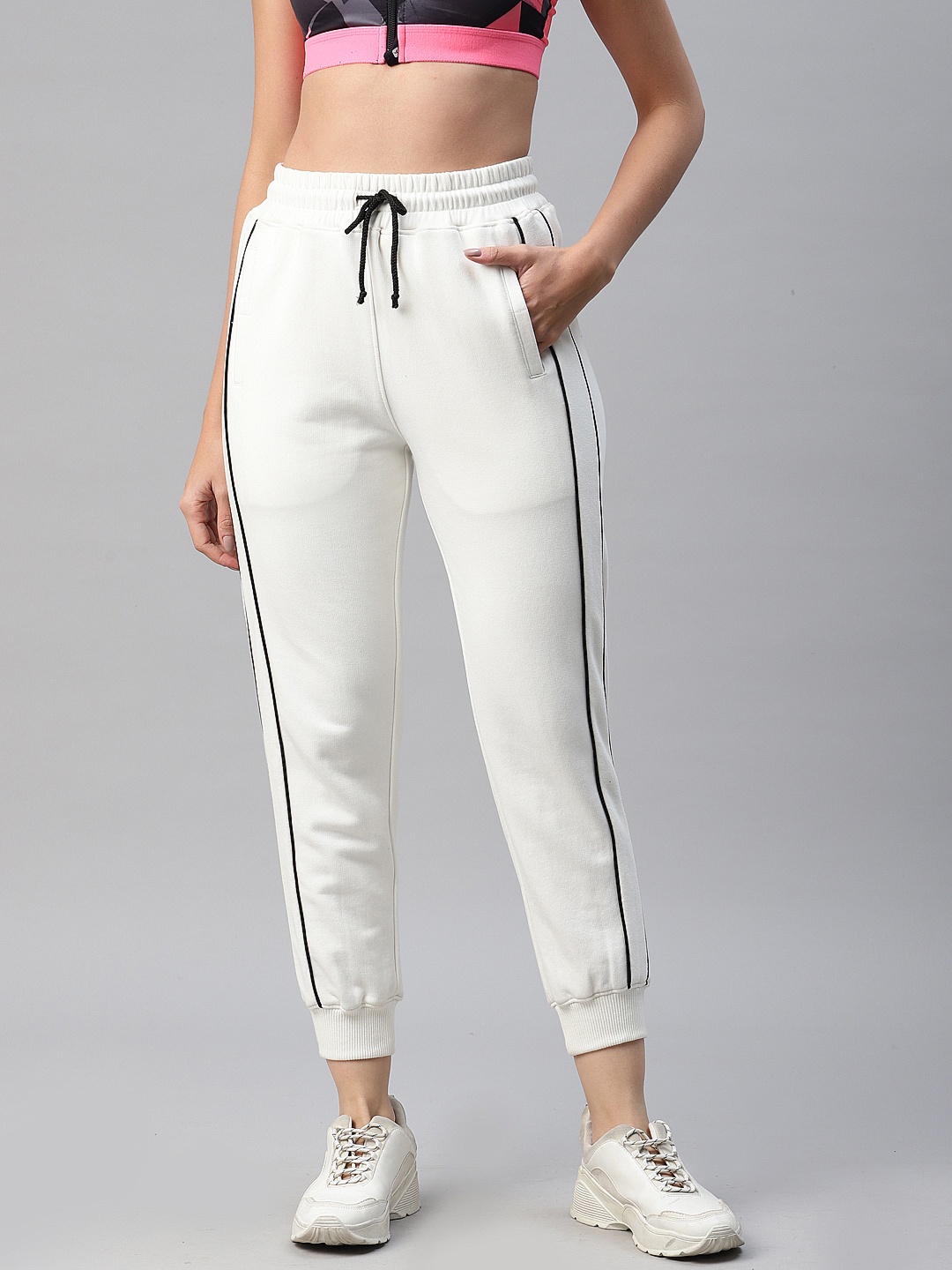 

Laabha Women Solid Joggers, Off white