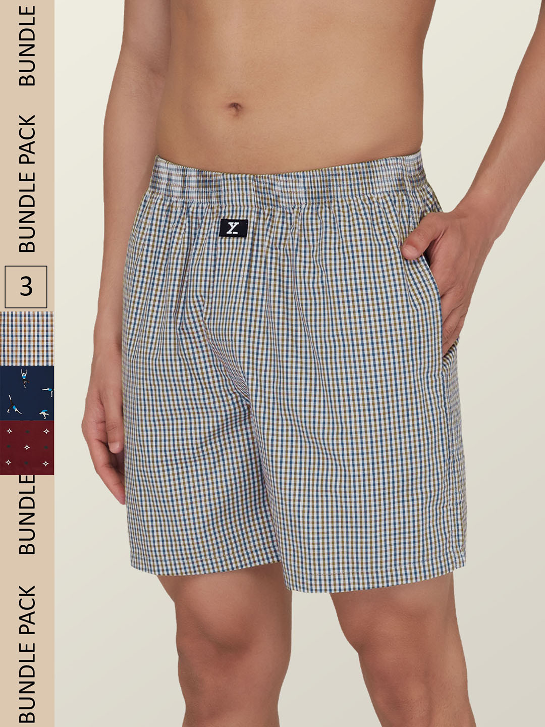 

XYXX Men Pack of 3 Super Combed Cotton Boxer, Maroon