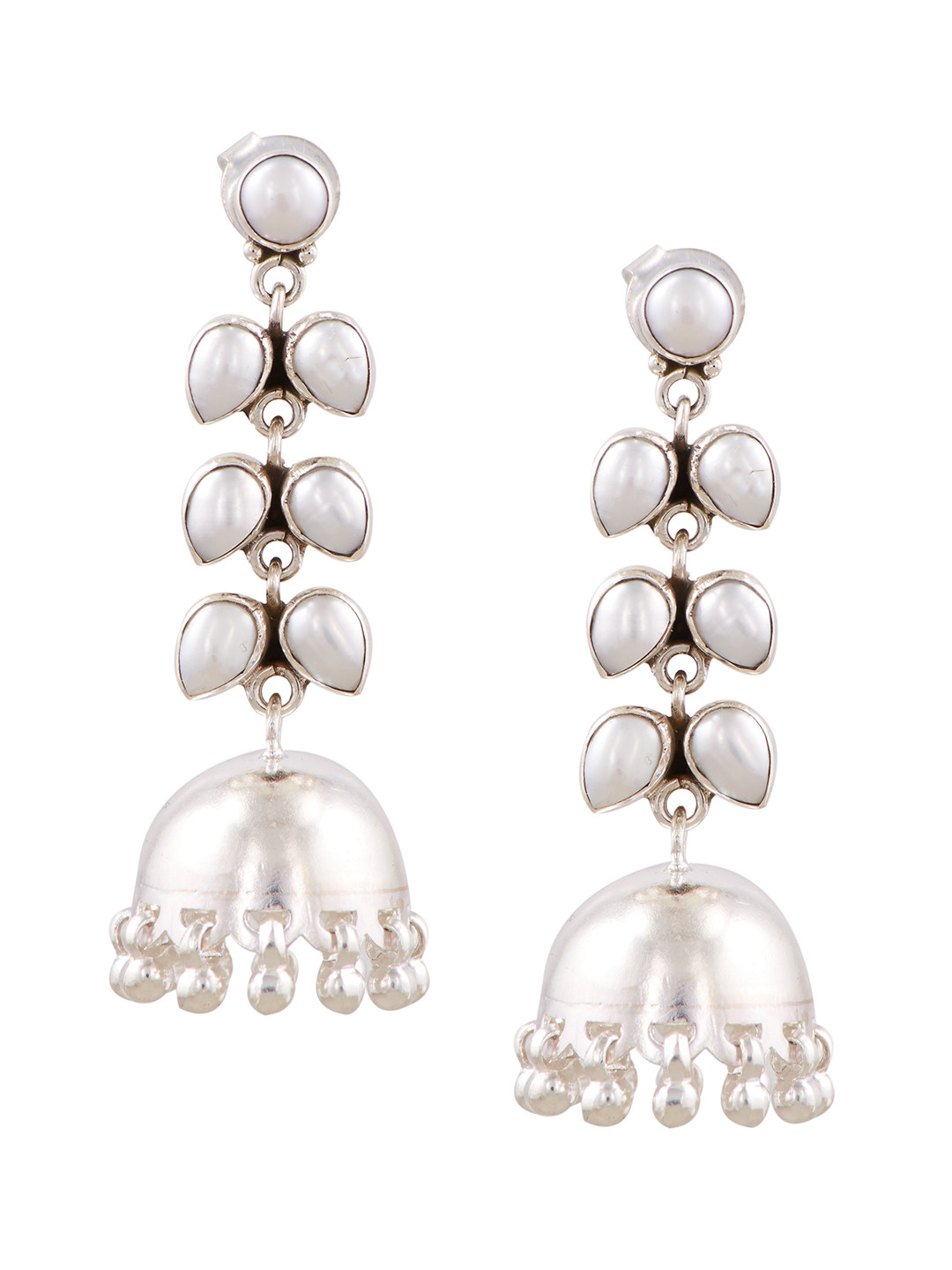 

ahilya Sterling Silver Dome-Shaped Jhumkas
