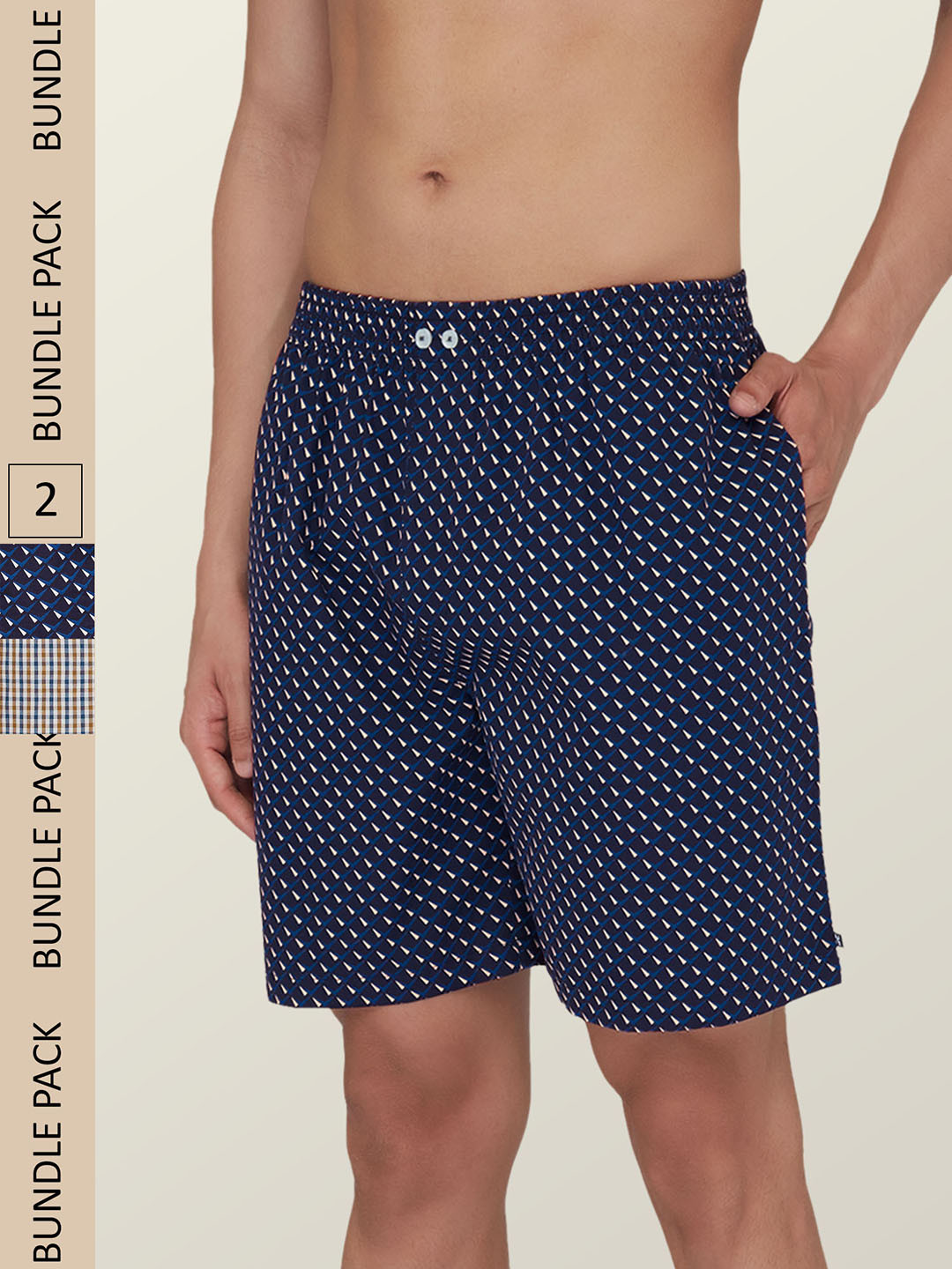 

XYXX Pack Of 2 Printed Cotton Boxers XYBOX2PCKN265, Blue