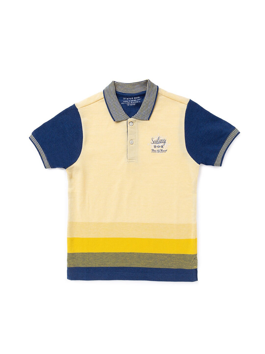 

Status Quo Boys Colourblocked Polo Collar T-shirt, Yellow